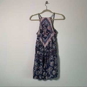 AMERICAN EAGLE Boho Halter Neck Sleeveless Mini Dress XS
